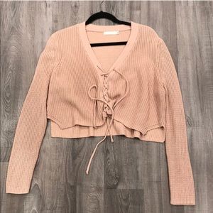 LF Lace Up Sweater
